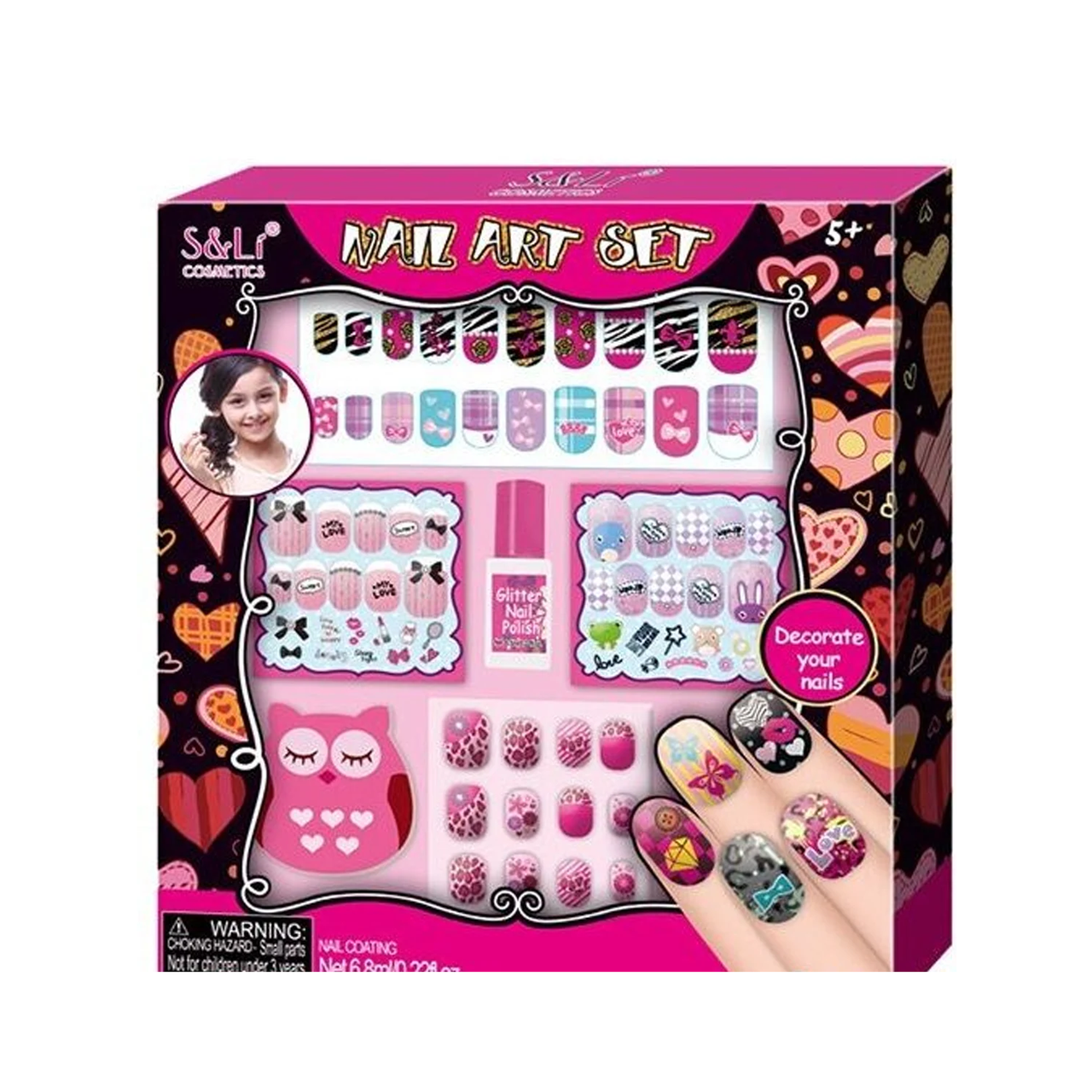 

Набор для детского маникюра с накладными ногтями "Nail art set" арт. 22502