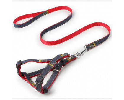

Шлея с поводком AnimAll для собак HJ-LH 215 Denim leash Red 10х1200мм, Красный