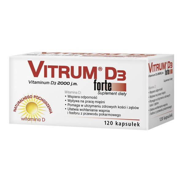 

Vitrum D3 Forte 2000IU - поддержание иммунитета, костей и зубов, 120 шт