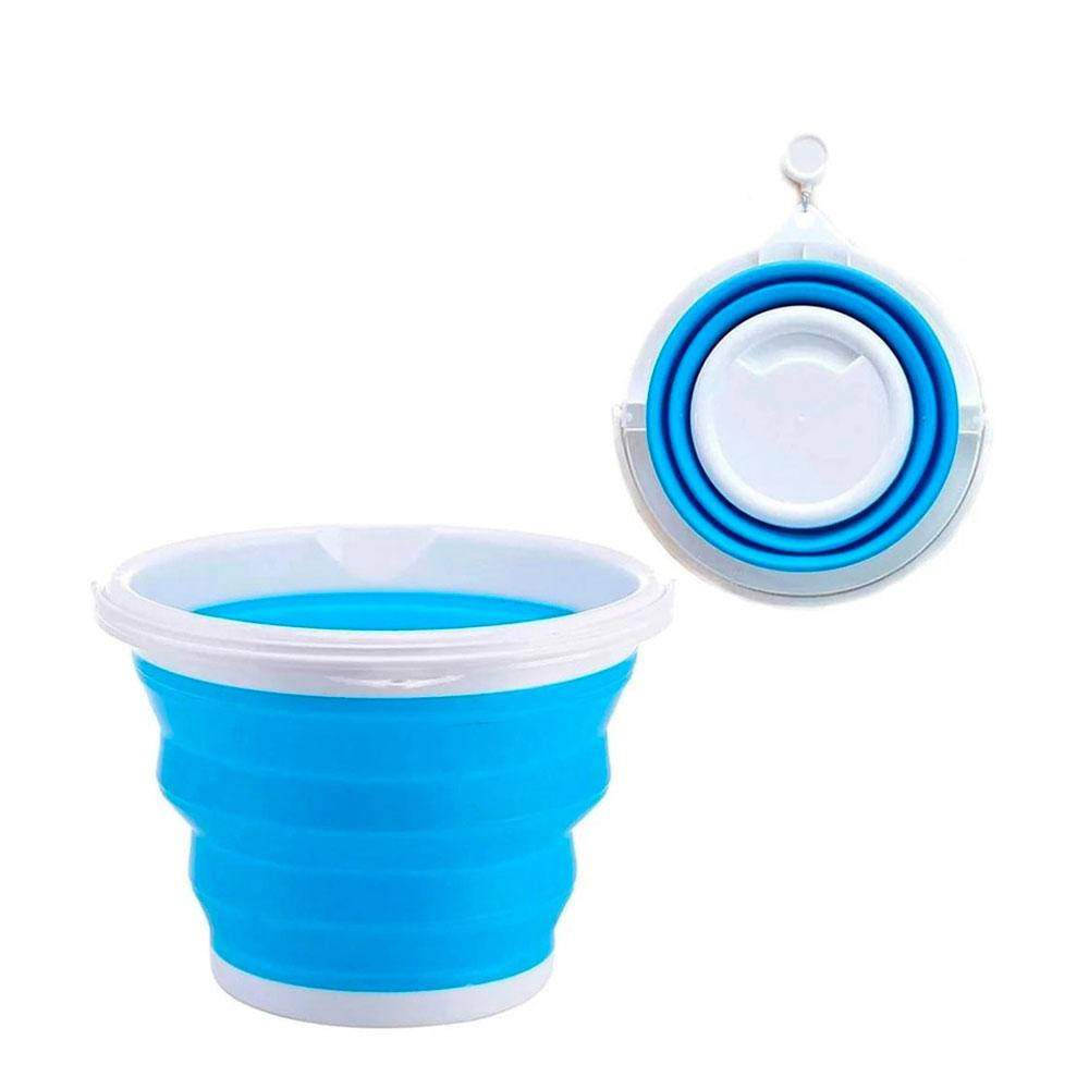 

Складное силиконовое ведро 5 л Collapsible Bucket / Компактное походное ведро, Голубой