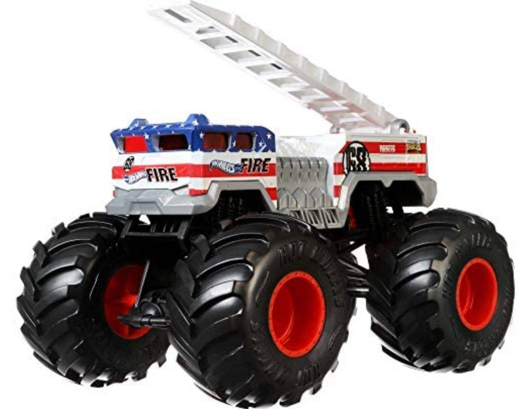 

Машинка Хот Вилс Монстр Трак Пожарная Hot Wheels Monster Trucks 5 Alarm Mattel Поврежденана УПАКОВКА, Красный