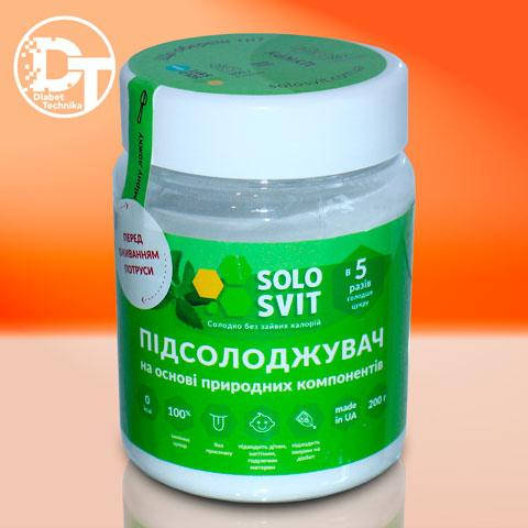 

Подсластитель "SoloSvit Stevia" Банка 200 г. в 5 раз слаще сахара