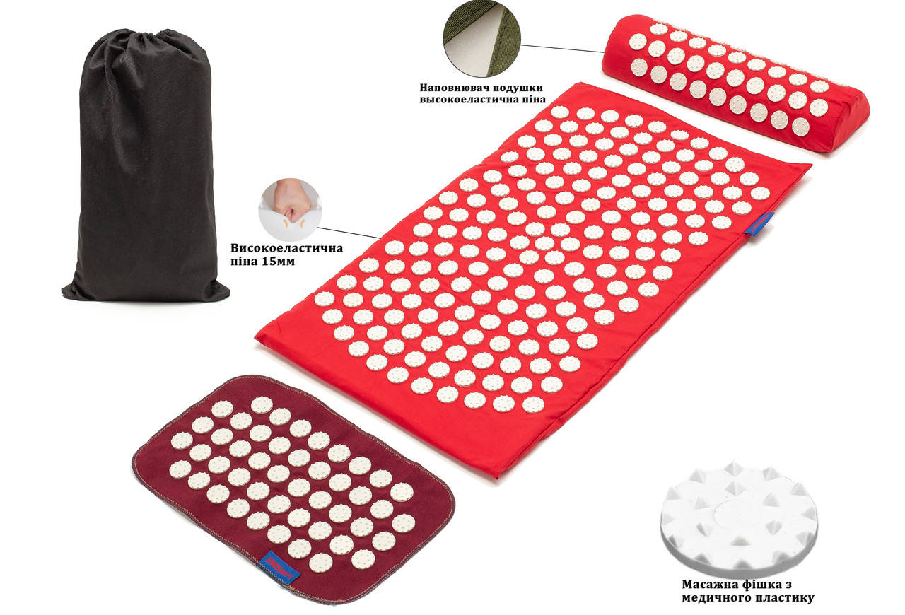 

Аппликатор Кузнецова подушка (валик) массажный VMSport (vms-021), Красный