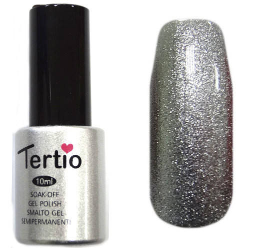 

Гель-лак Tertio 008 Серебряный с микроблестками, плотный,10 мл.