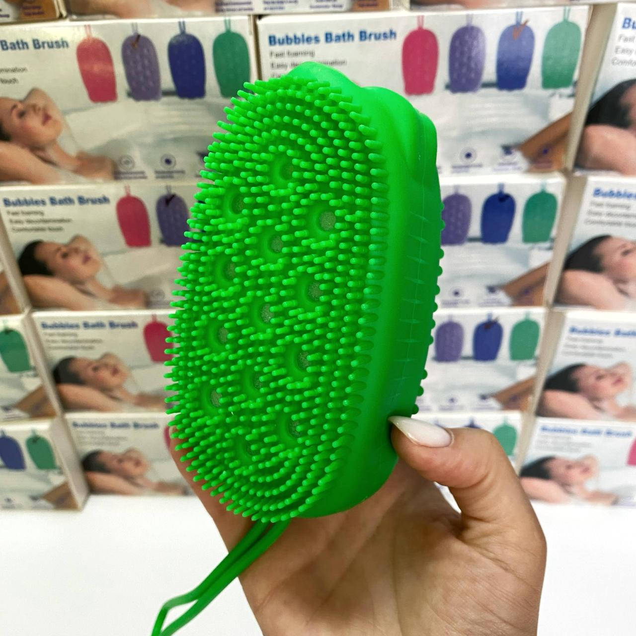

Двухсторонняя силиконовая мочалка для тела Bubble Bath Brush, зеленая