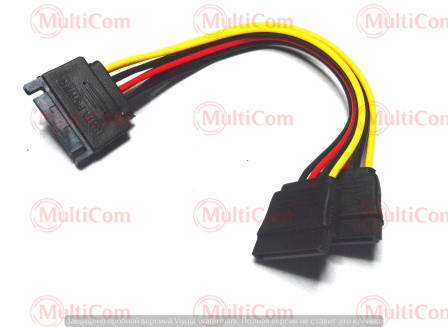 

02-02-012. Кабель SATA - 2 SATA power, 15см