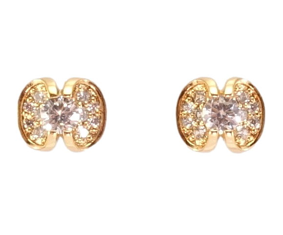 

Серьги Xuping Позолота 18K гвоздики (пусеты) "Фигурные с цирконием"