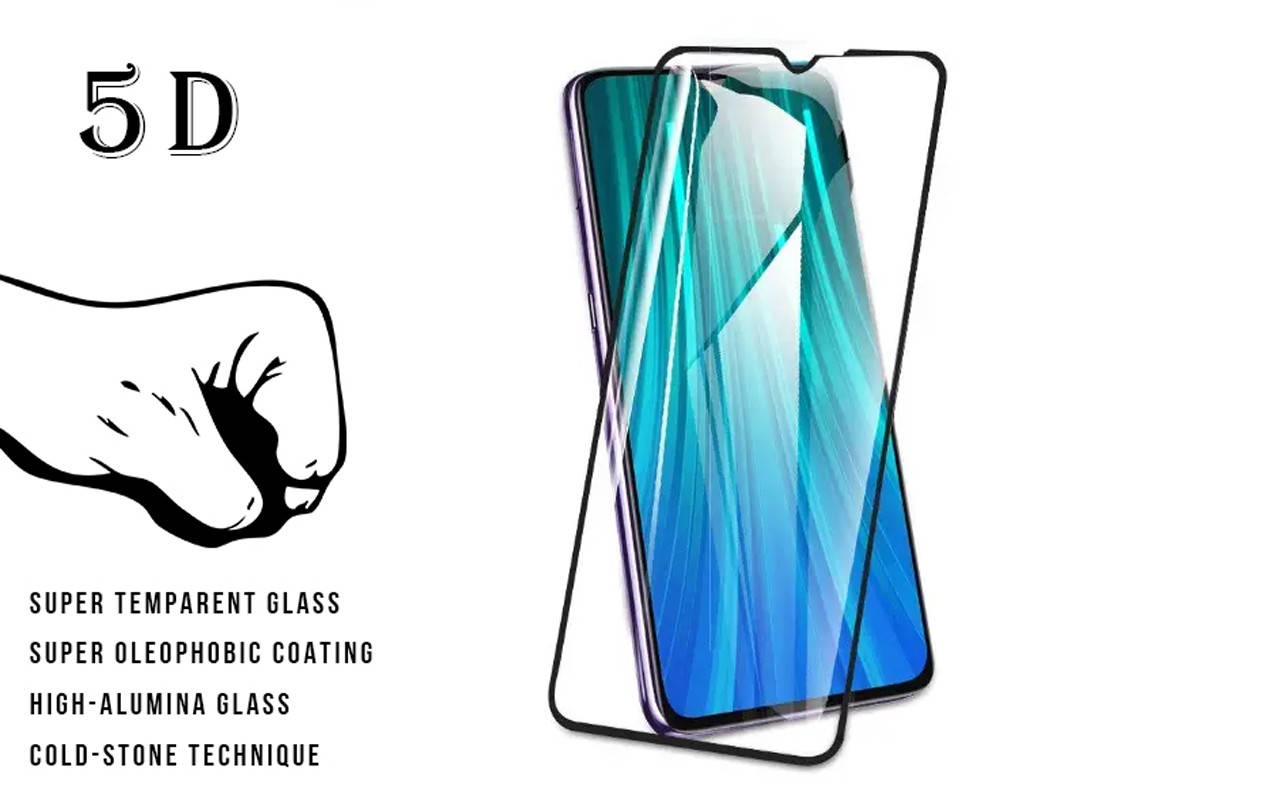 

Защитное стекло 5D для VIVO Y21, Made in Ulraine, Черный