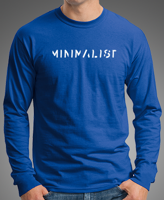 

Модная футболка мужская с длинными рукавами с принтом "МИНИМАЛИСТ" синий