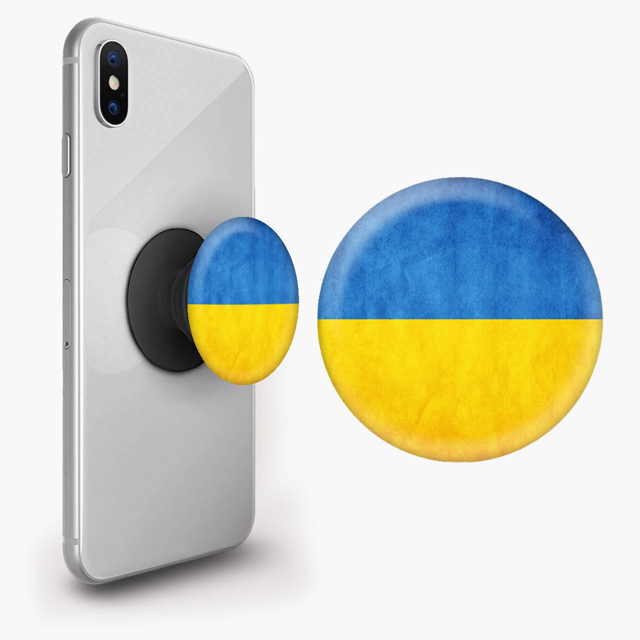 

Попсокет (Popsockets) держатель для смартфона Украинский флаг (Ukrainian flag) (8754-3711) Черный