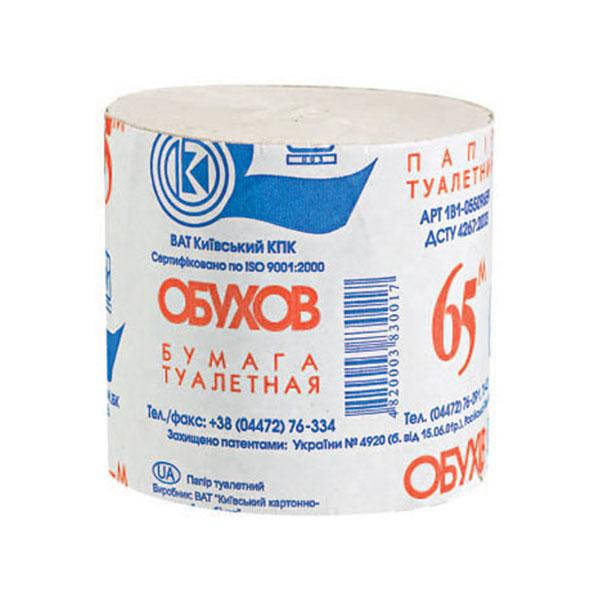 

Туалетная бумага Обухов 65 м серая арт. 0901 (8шт), Серый