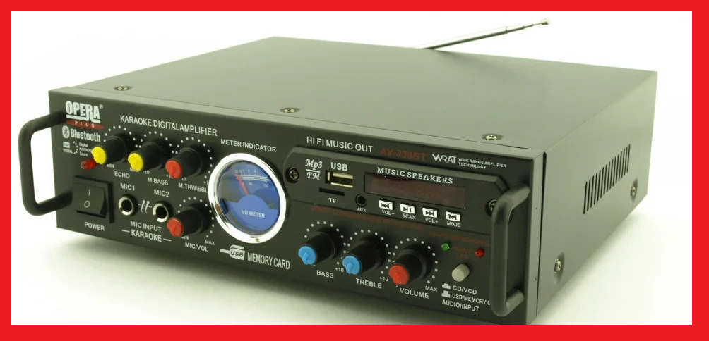

Усилитель звука Opera AV-339A + USB + Fm + Mp3 + КАРАОКЕ