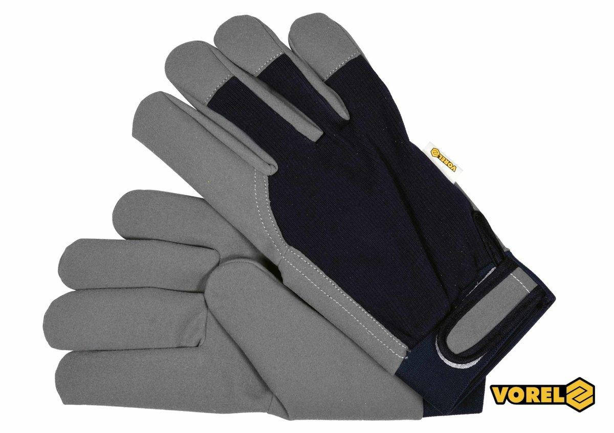 

Рукавиці робочі VOREL : бавовна + екошкіра, розмір 10