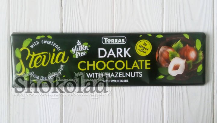 

Шоколад черный с фундуком без сахара и глютена Torras Dark Chocolate whis Hazelnuts 300 г Испания