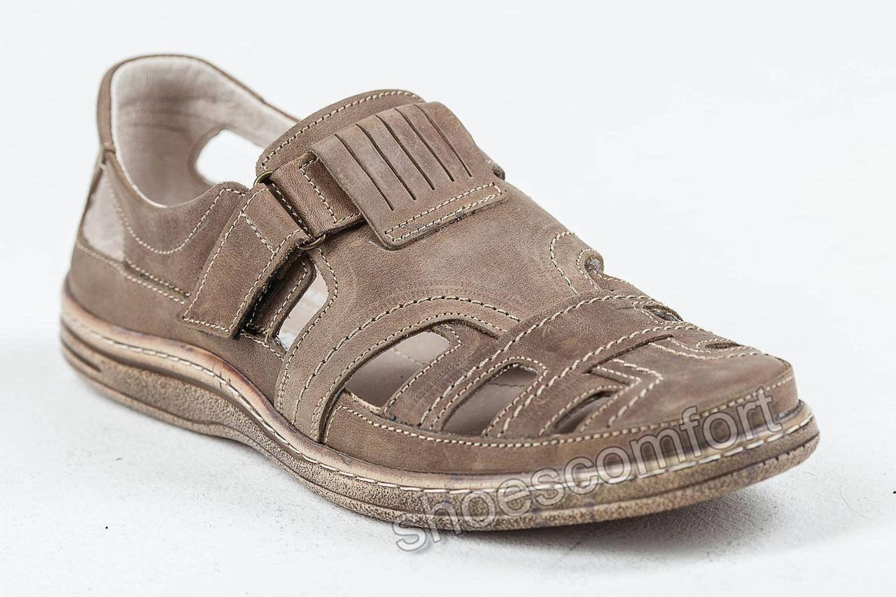 

Сандалии мужские кожаные Bastion модель 030 ол. 45, Оливковый