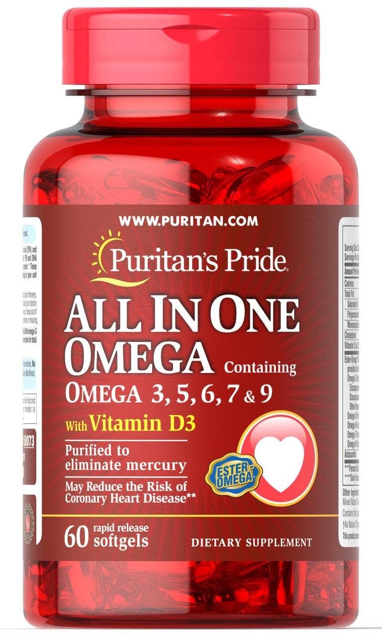 

Омега 3-5-6-7-9 и витамин Д3 (Omega 3, 5, 6, 7 & 9 with Vitamin D3) 60 капсул