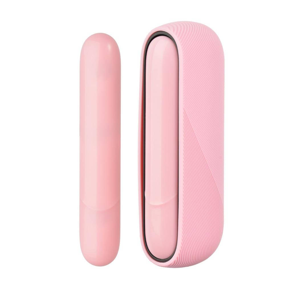 

NEW! Ребристый чехол + боковая панель c логотипом для IQOS 3.0/IQOS 3 Duo (Айкос 3 дуо) Пудровый, Светло-розовый