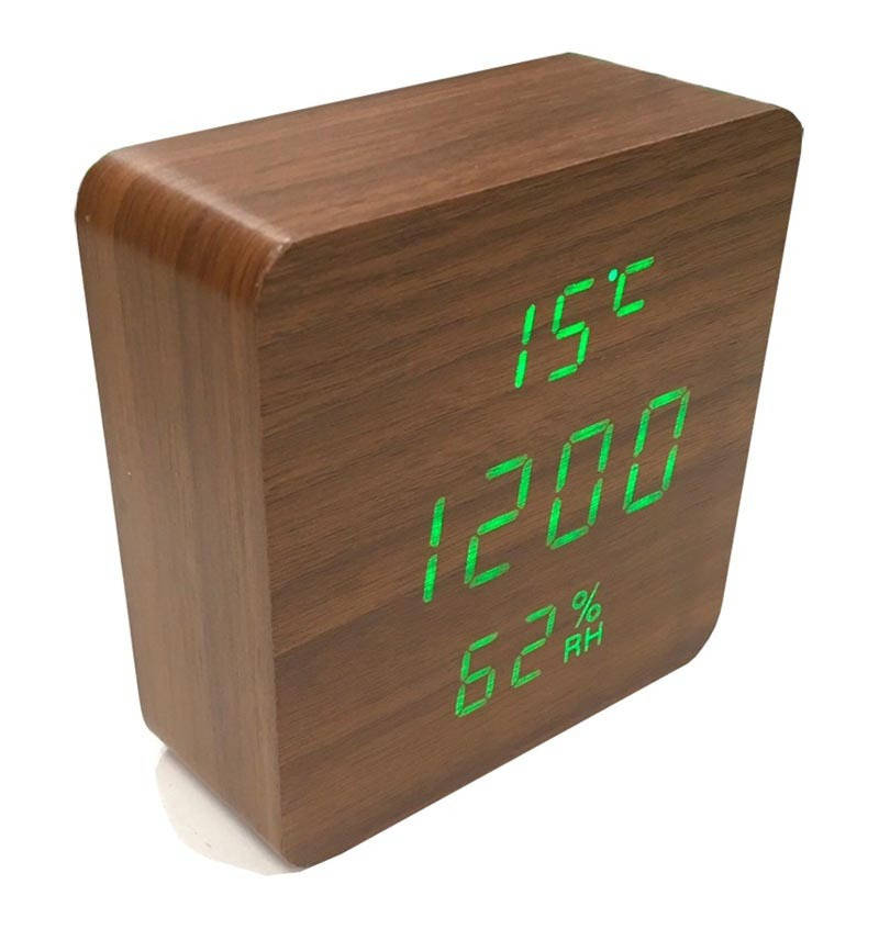 

Настольные электронные часы VST-872S с будильником, датой, термометром, гигрометром в форме деревянного бруск