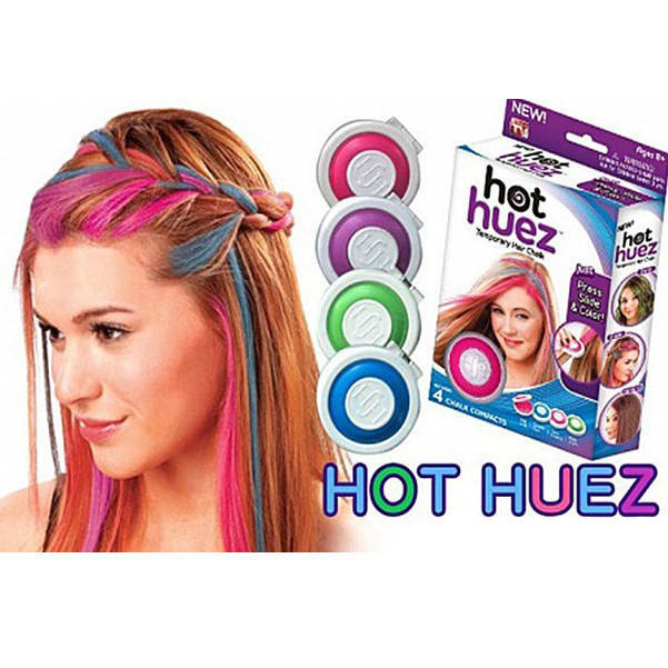 

Цветная пудра для волос Hot Huez , Мелки для волос Хот Хьюз, Новинка b