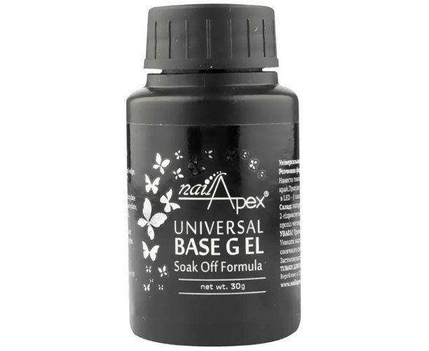 

Каучуковая универсальная база для ногтей NailApex Soak Off UV Base Gel,30 мл