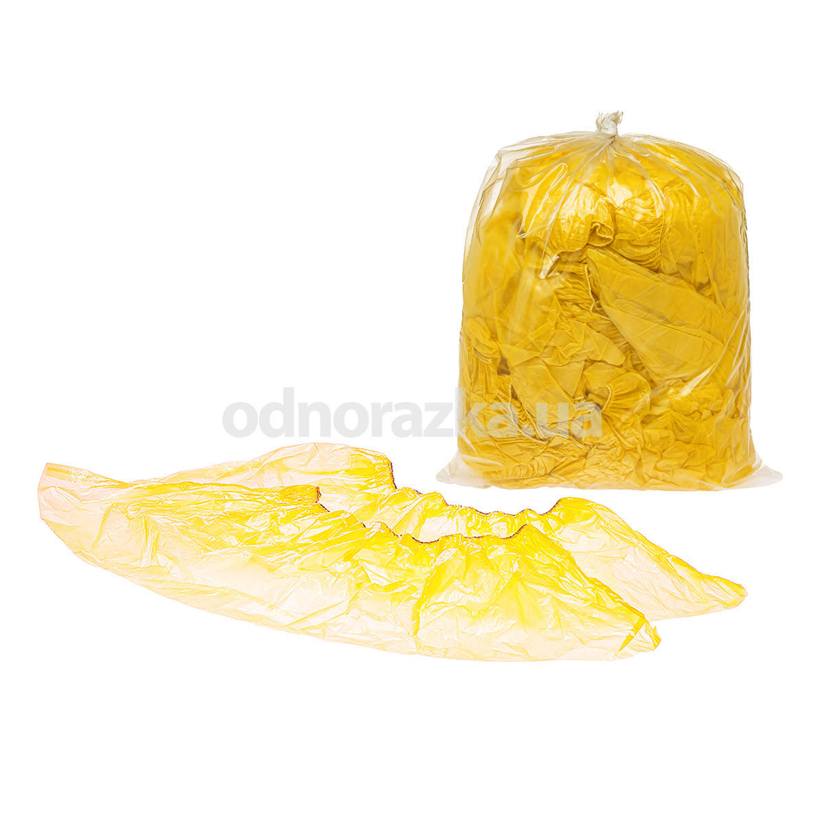 

Одноразовые бахилы из полиэтилена 3 гр, желтые, 100 шт, Желтый