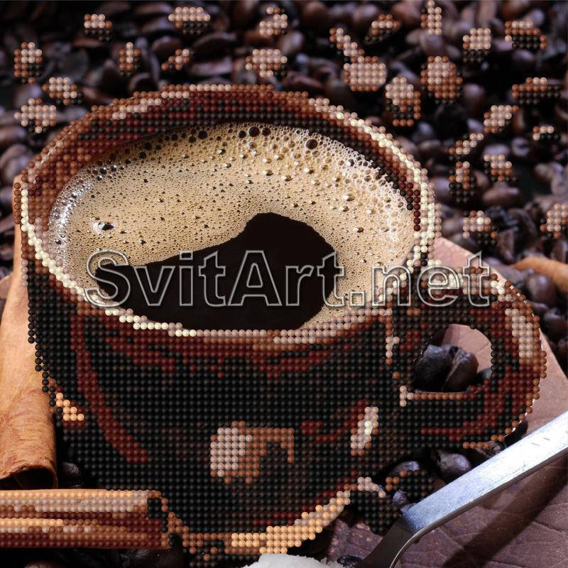 

Схема для вышивки бисером F-031А. ЧАШКА КОФЕ 2