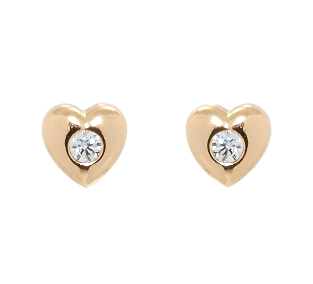 

Серьги Xuping Позолота 18K гвоздики (пусеты) "Сердечки с фианитом"