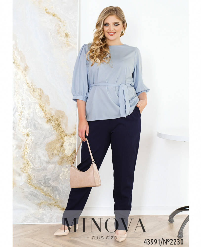 

Р. 50-66 Женские классические брюки большого размера Синий, 66/68