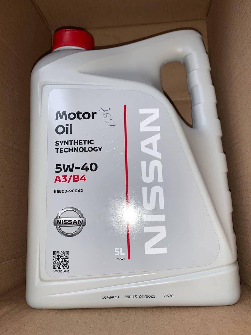

Моторное масло NISSAN 5W40 5л ОРИГИНАЛ!