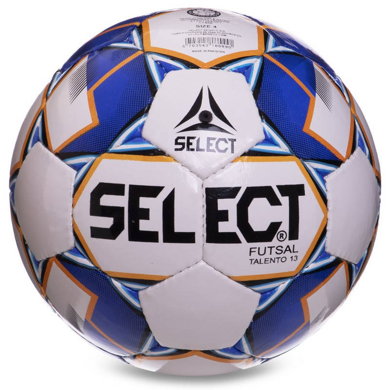 

Мяч футзальный размер 4 SELECT TALENTO 13 FB-2997 белый-синий