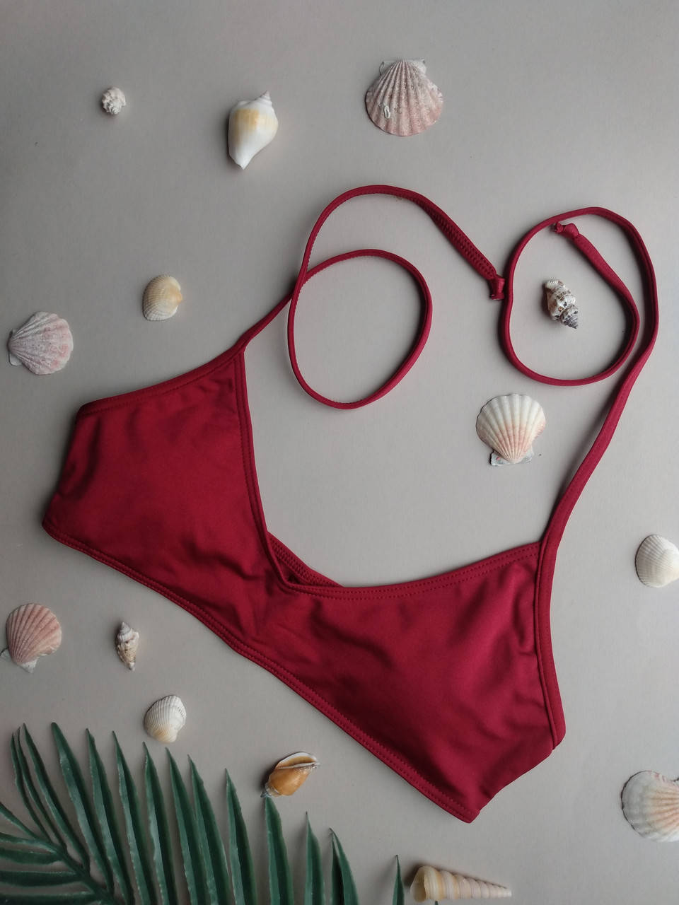 

Топ купальный женский вишнёвый без чашек (чашки отдельной позицией) серии CHERRY S, Бордовый