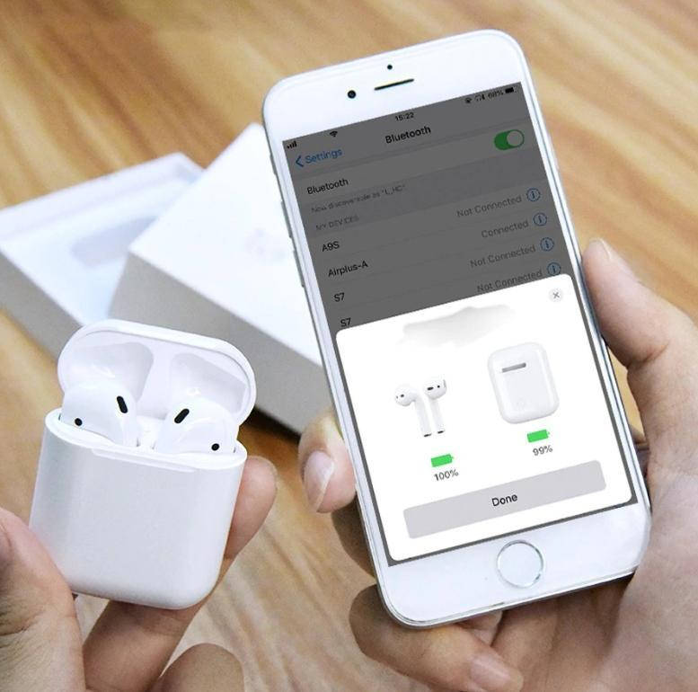 

Беспроводные сенсорные Bluetooth наушники i12 5.0 с кейсом Белые, Белый