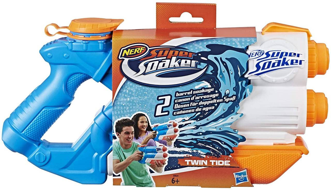 

Водный бластер Hasbro Nerf Super Soaker Twin Tide Супер Соакер (‎E0024), Разные цвета