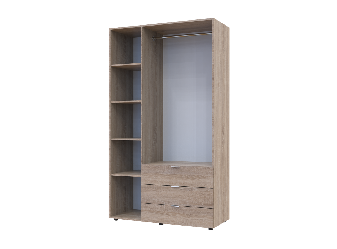 Розпашна Шафа для одягу Doros Гелар Дуб Cонома 3 ДСП 116,2х49,5х203,4 (80397559) 2