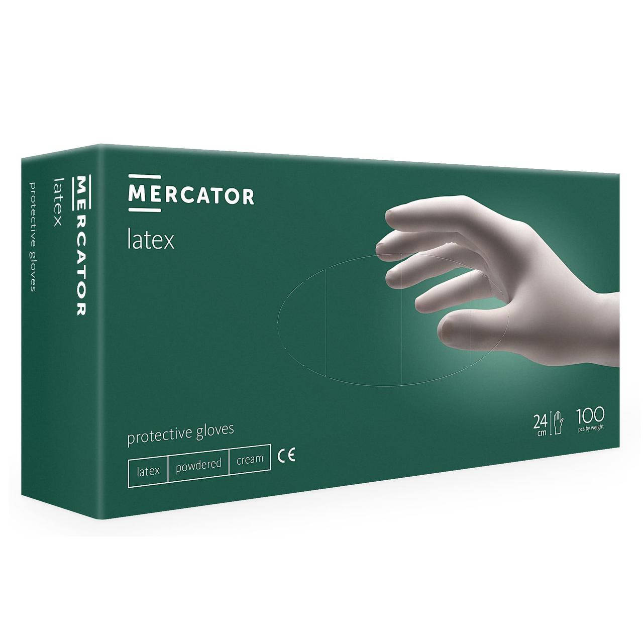 

Перчатки латексные припудренные MERCATOR S 100шт, Желтый