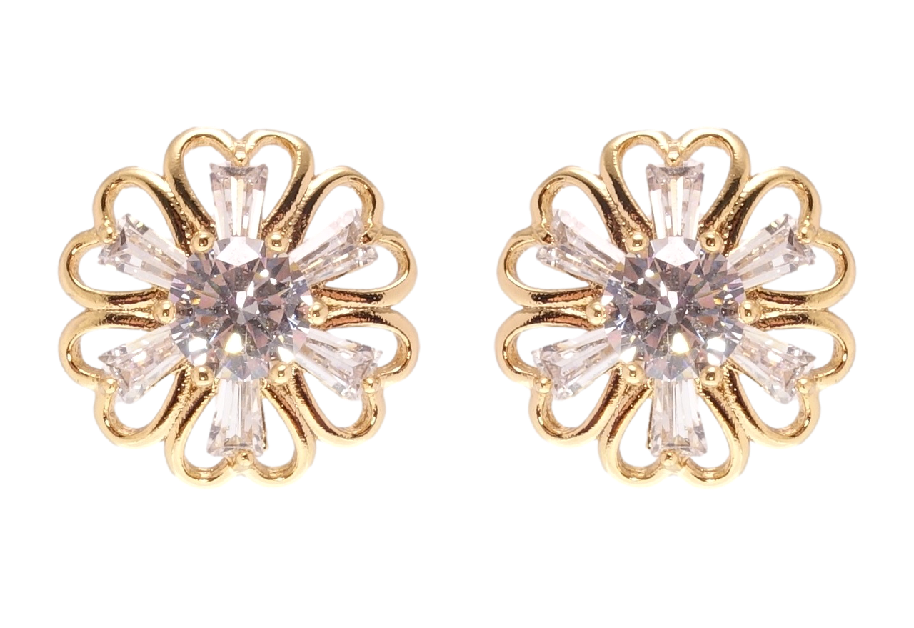 

Серьги Xuping Позолота 18K гвоздики (пусеты) "Цветочки с цирконием"