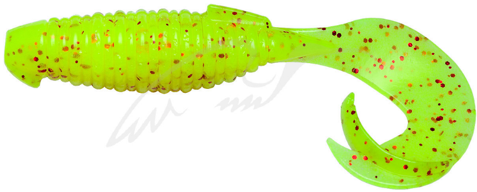 

Силикон Keitech Flapper Grub 4" (7 шт/уп) ц:pal#01 chartreuseredflake