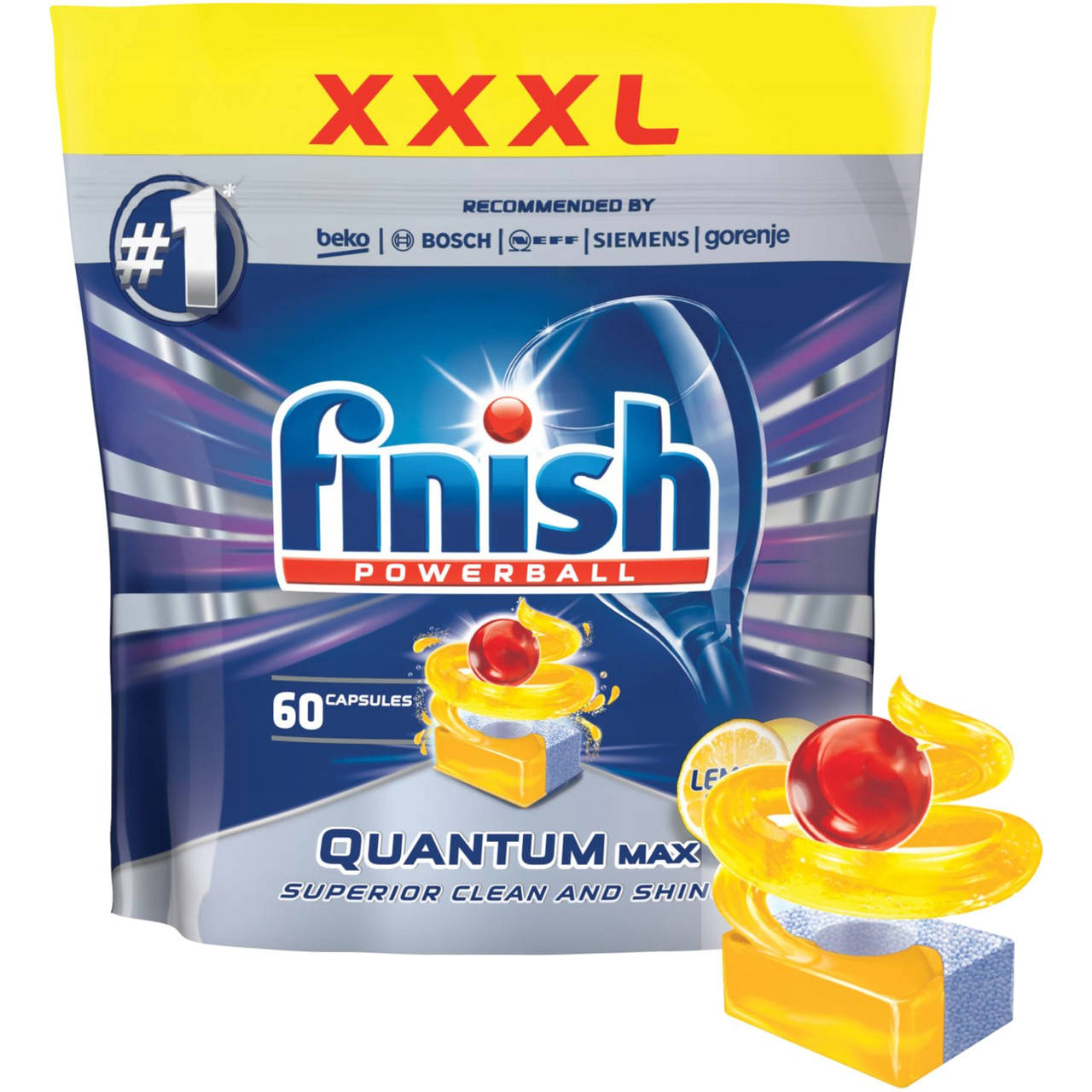 

Капсулы для посудомоечных машин FINISH Quantum Max Lemon 60 шт.