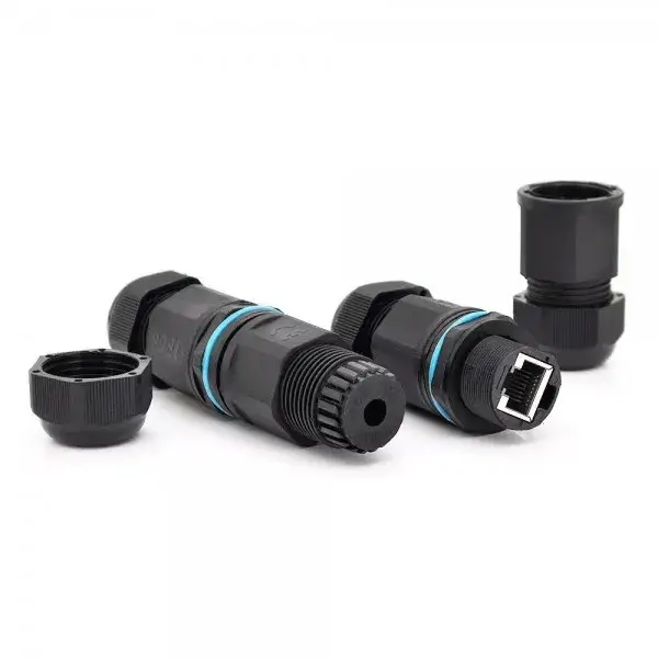 

Соединитель RJ45 8P8C IP68 мама - мама RJ45 для соединения кабеля,черный, водонепроницаемый, Q100