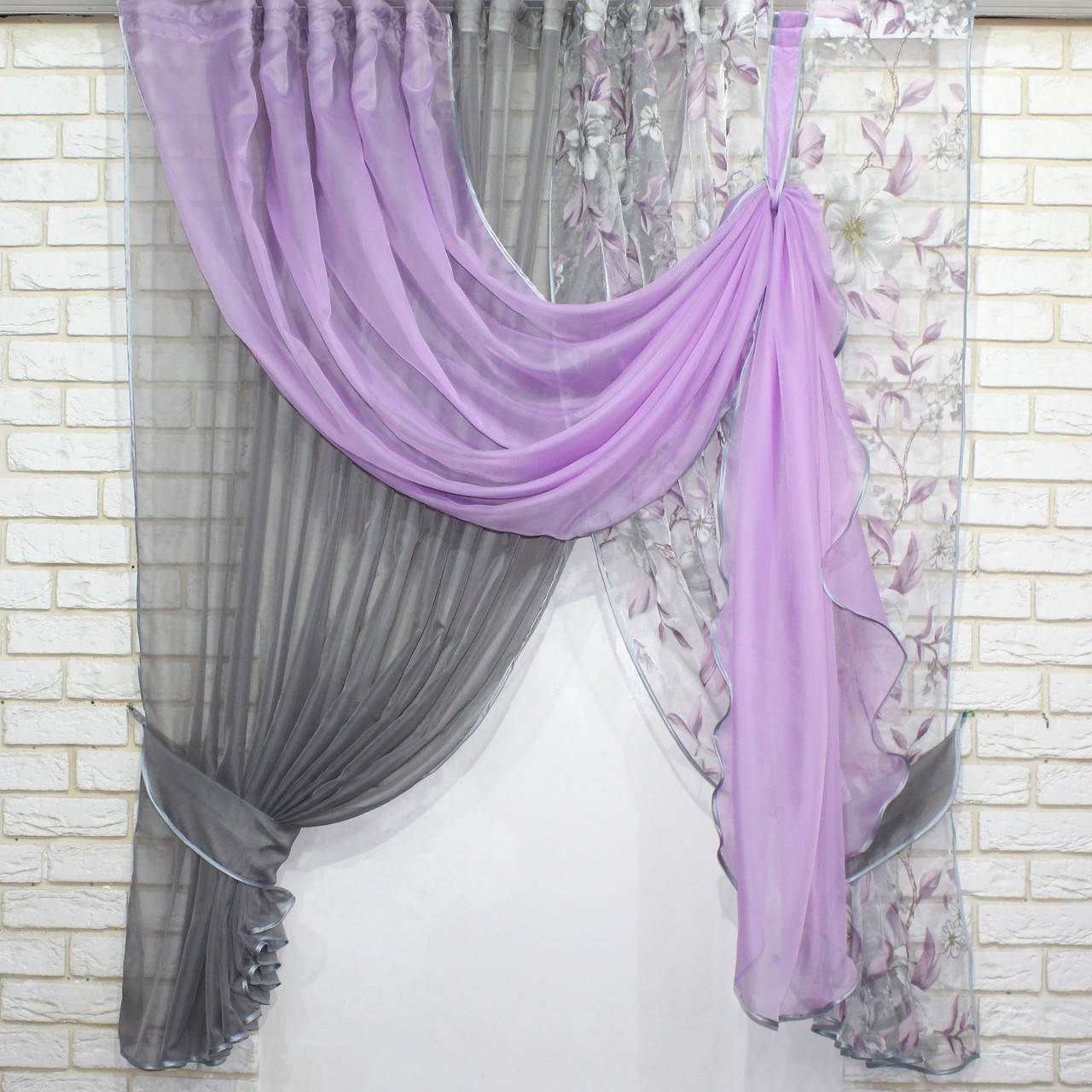 

Кухонный комплект (360х170см.). Цвет серый с сиреневым и белым. Код 089к 50-608, Сиреневый