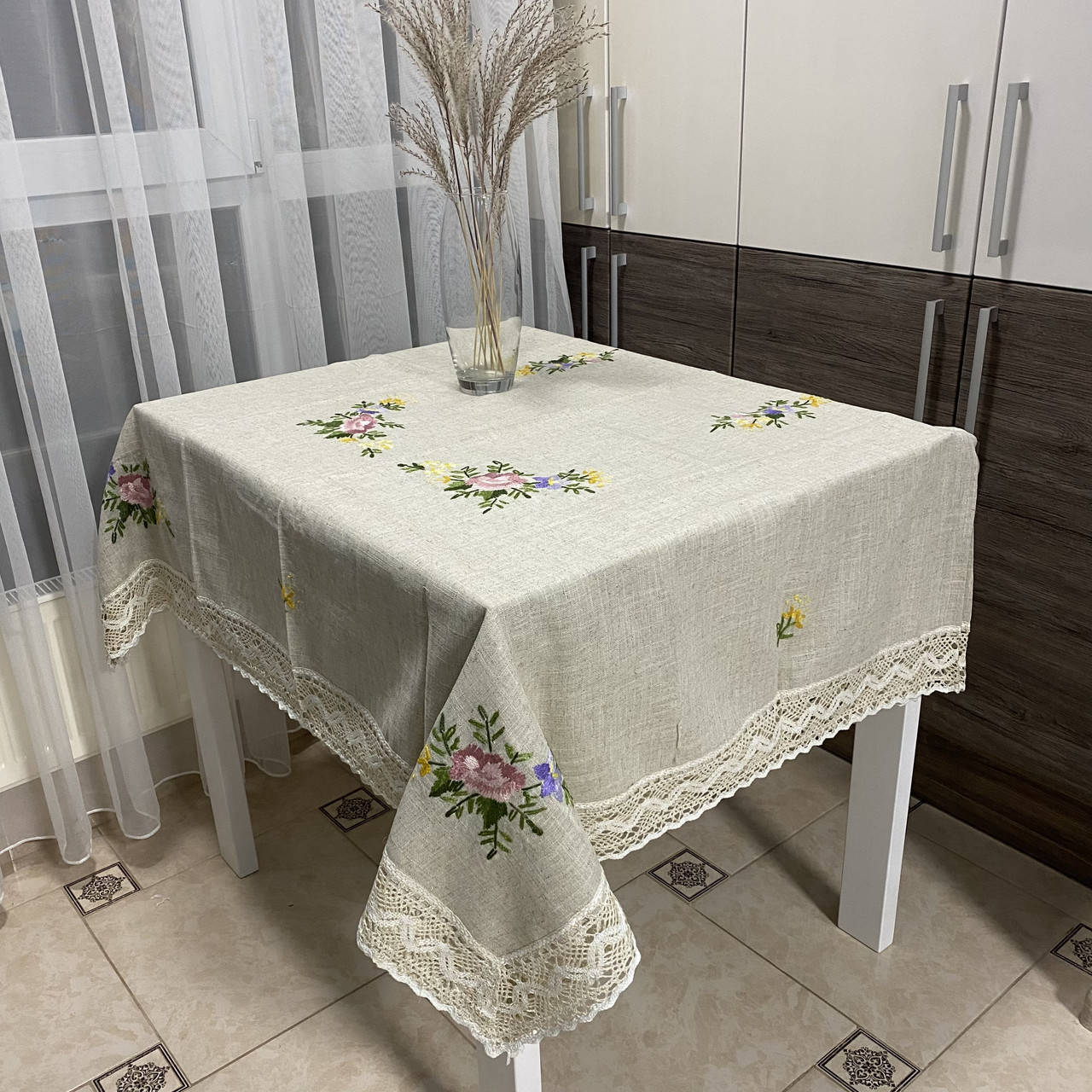 

Скатерть из льна натуральная (150 см х 220 см), Разные цвета