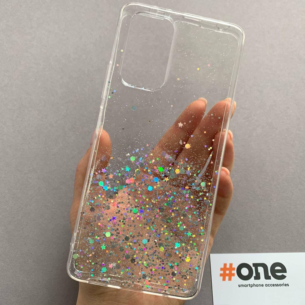 

Чехол для Xiaomi Redmi Note 10 Pro накладка блестящая со звездочками чехол на сяоми нот 10 про прозрачный R5U