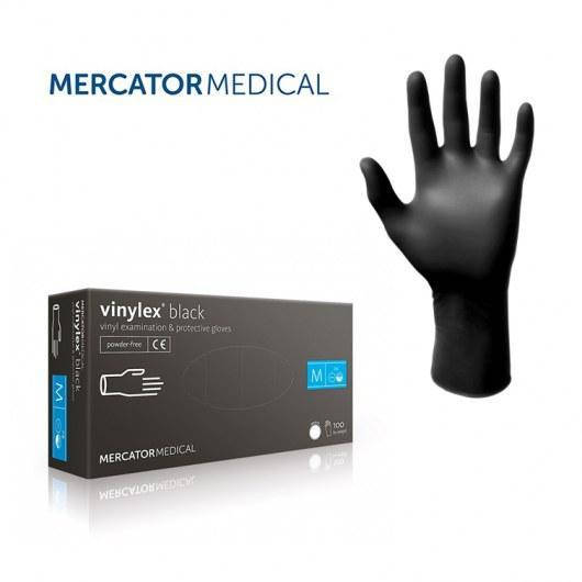 

Перчатки виниловые чёрные "MERCATOR MEDICAL" 100 шт размер, Черный