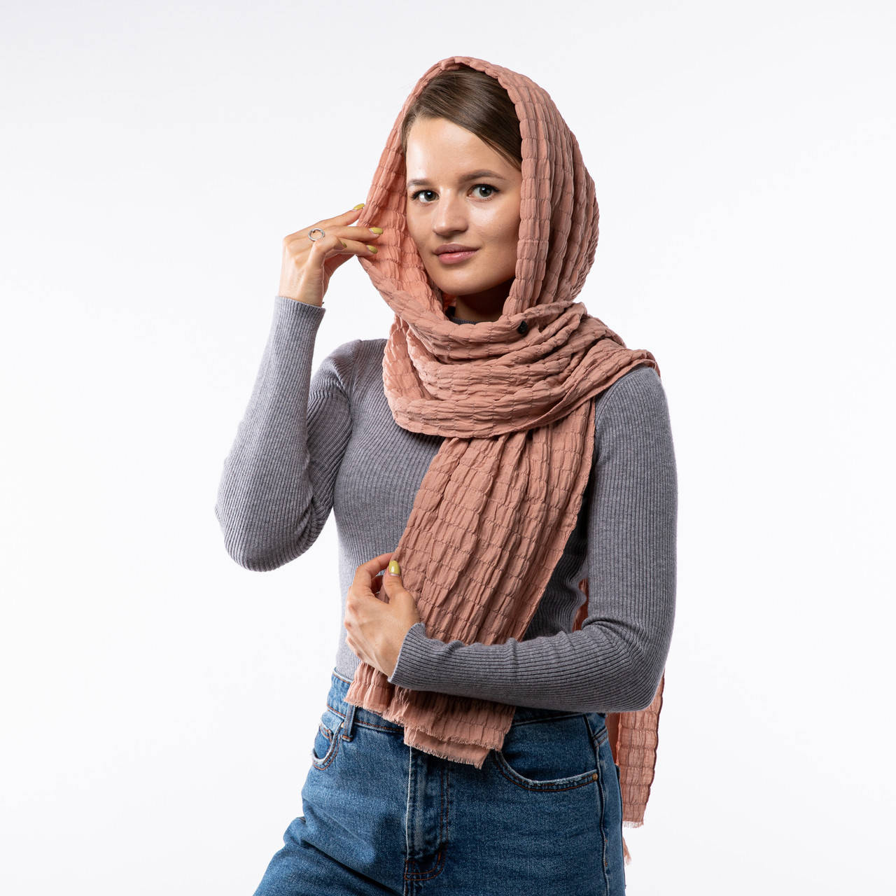 

Шарф бавовняний 180х70см Кавовий