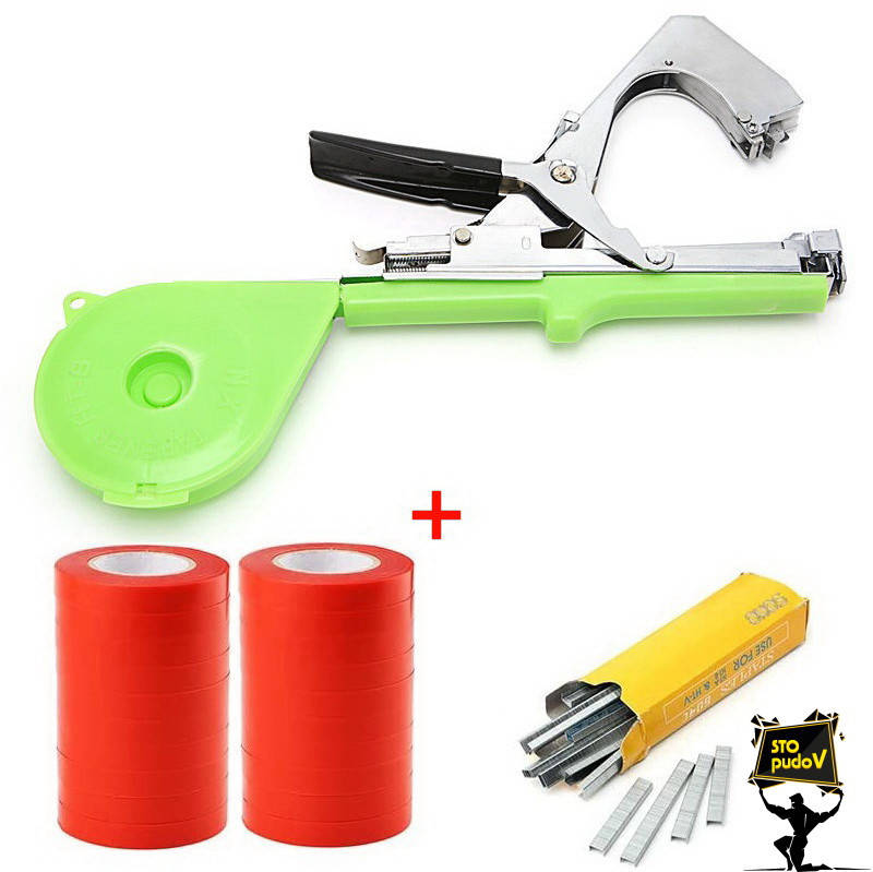 

Степлер для подвязки Tapetool + скобы + 20 лент. Степлер для подвязки винограда