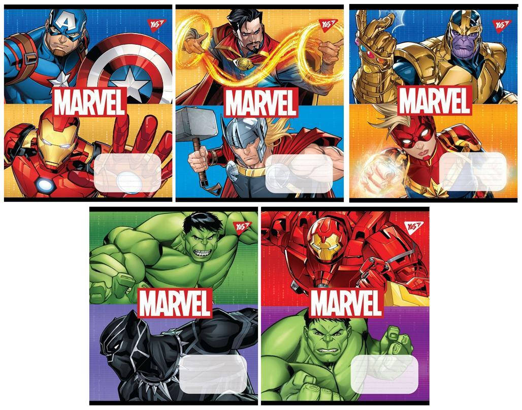 

Тетрадь 12 листов КОСАЯ линия БЕЗ доп. линии "1 Вересня"/ MARVEL Avengers