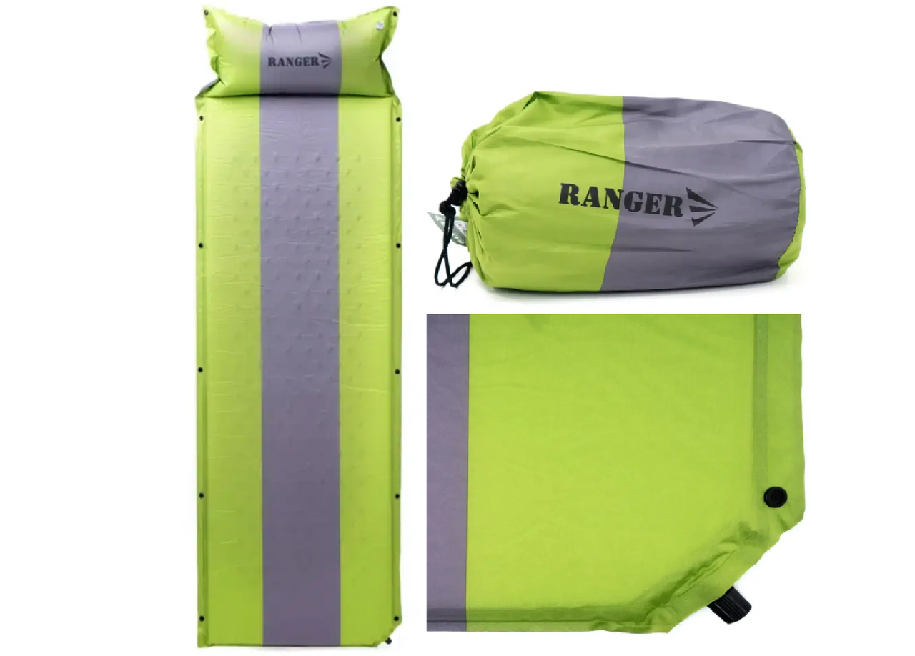 

Коврик каремат самонадувной походный туристический 195*60*3 см с подушкой Ranger RA 6632, Разные цвета