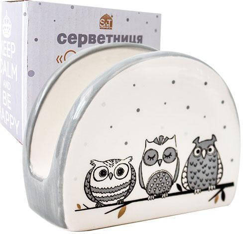 

Салфетница керамическая Совушки, Белый