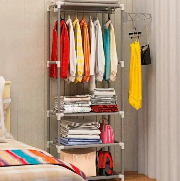 

Напольная вешалка для хранения одежды New Boxy Coat Rack Открытый шкаф органайзер для одежды, Серый