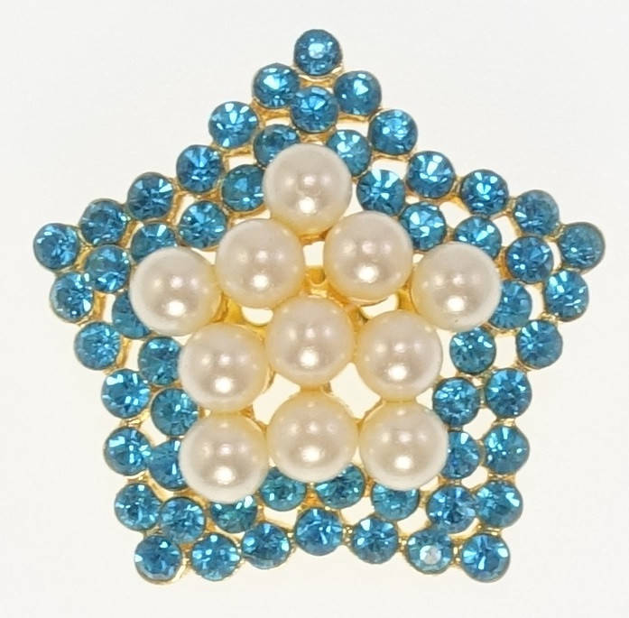 

Брошь "Звезда с стразами и жемчужинами" цвета в ассортименте (цвет уточнять)